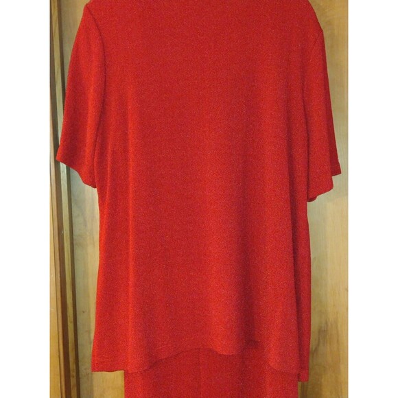 Positive Attitude Womens Size 16 Red Two Piece Jacket Long Dress Floral Açcent - Picture 8 of 14